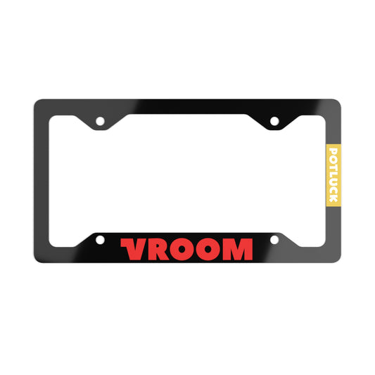 VROOM Red Universal Fit Metal License Plate Frame