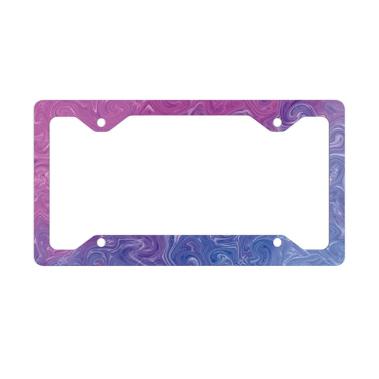 Beautiful Blue Magenta Universal Fit Metal License Plate Frame